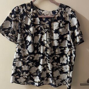 LOFT Outlet Blue and White Floral Blouse